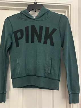 PINK Victoria's Secret Teal Green Hoodie Sweatshirt. Comes w/out  drawstring